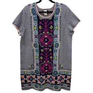 Akemi+Kin Anthropologie Kaleidoscope Artsy Knit Sweater Dress Boho Floral‎ Sz XL